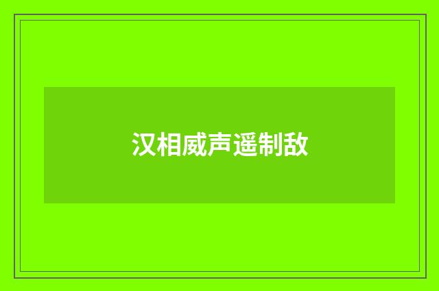 汉相威声遥制敌