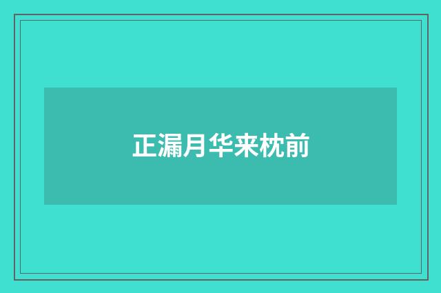 正漏月华来枕前