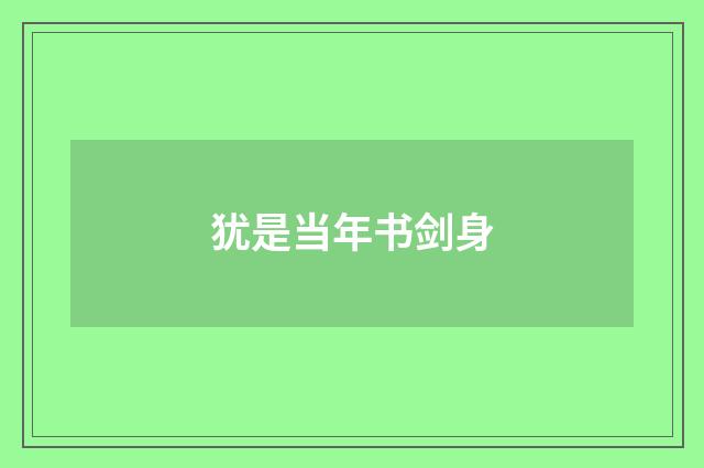 犹是当年书剑身