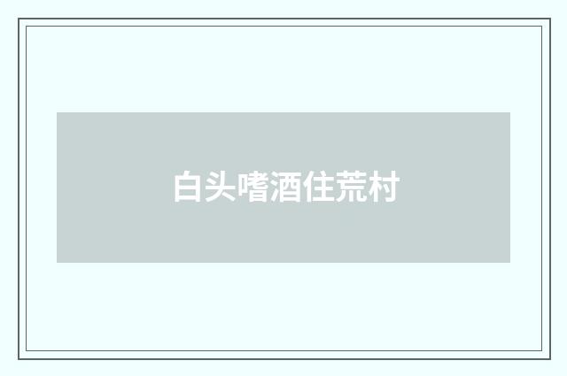 白头嗜酒住荒村