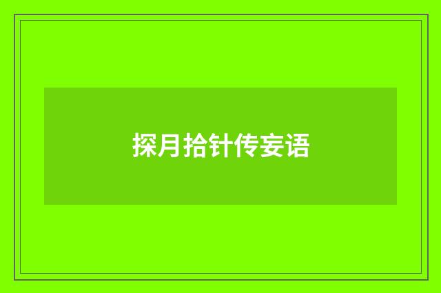 探月拾针传妄语