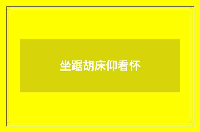 坐踞胡床仰看怀