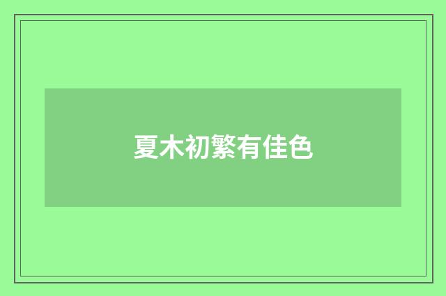 夏木初繁有佳色