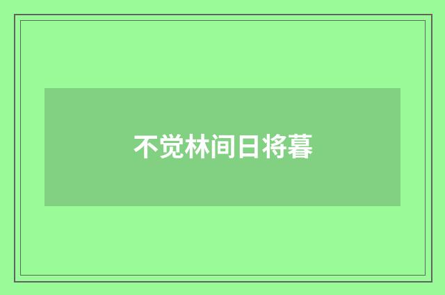 不觉林间日将暮
