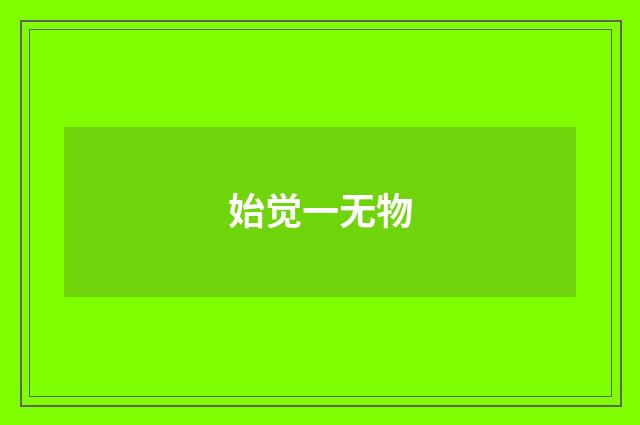 始觉一无物