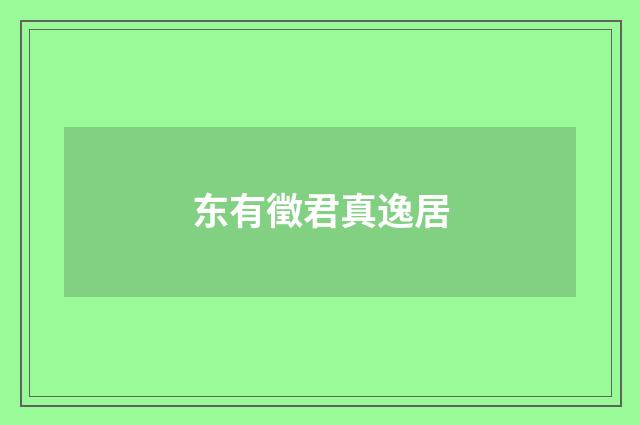 东有徵君真逸居