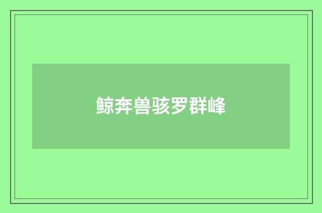 鲸奔兽骇罗群峰