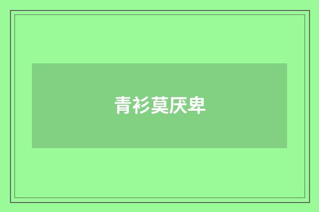 青衫莫厌卑