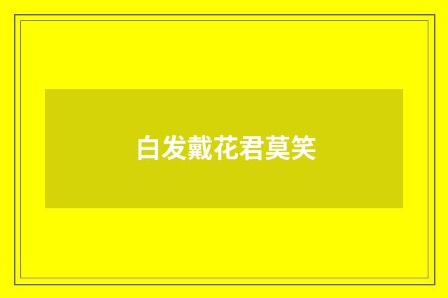 白发戴花君莫笑