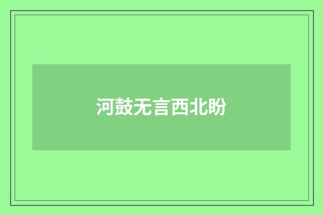 河鼓无言西北盼