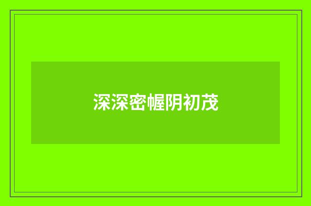 深深密幄阴初茂