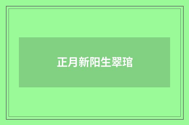 正月新阳生翠琯