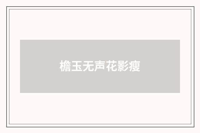 檐玉无声花影瘦