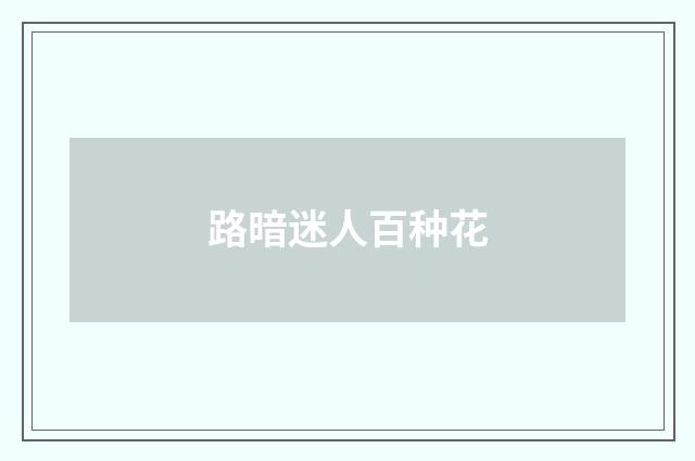 路暗迷人百种花