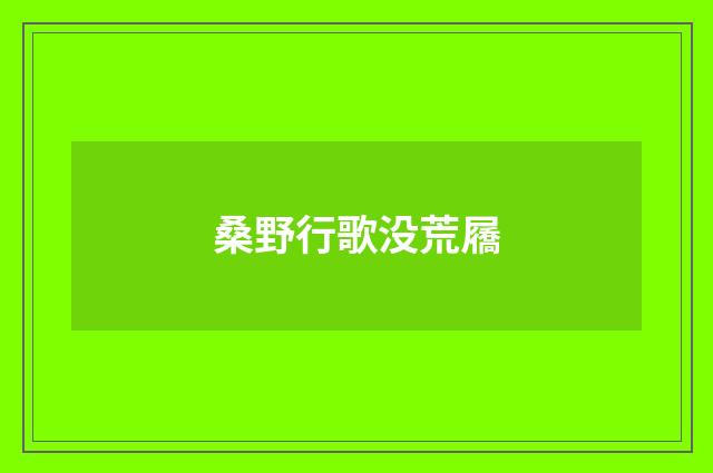 桑野行歌没荒屩