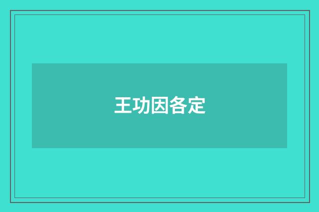 王功因各定