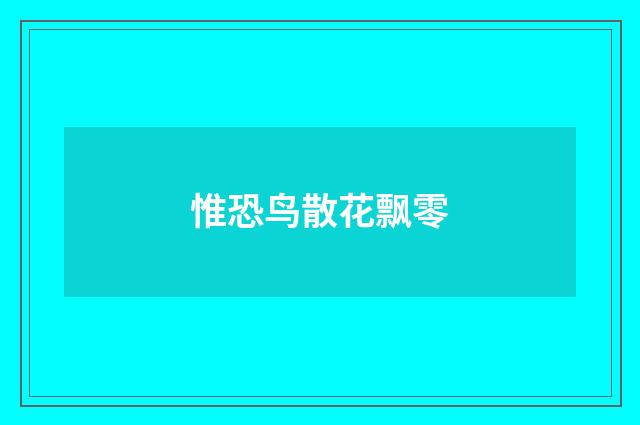 惟恐鸟散花飘零