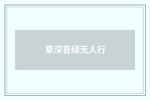 草深苔绿无人行