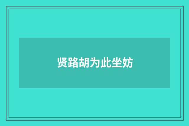 贤路胡为此坐妨