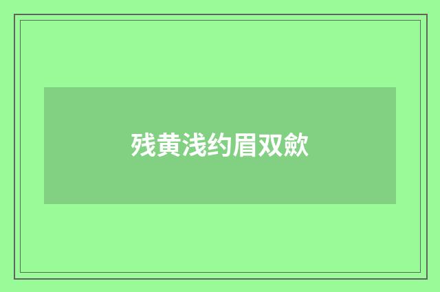 残黄浅约眉双歛