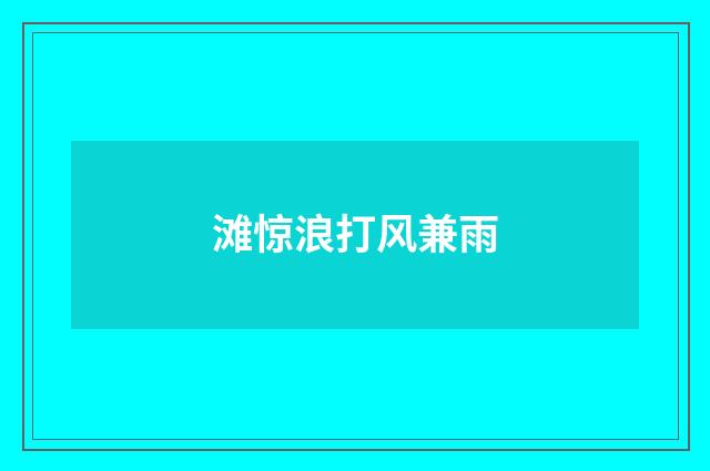 滩惊浪打风兼雨