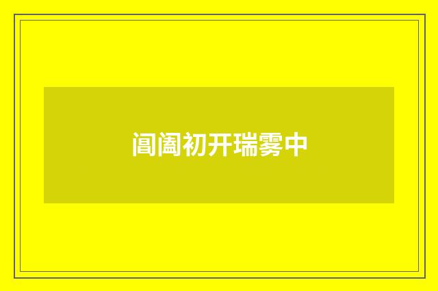 阊阖初开瑞雾中