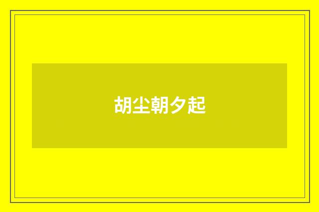 胡尘朝夕起