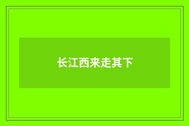 长江西来走其下