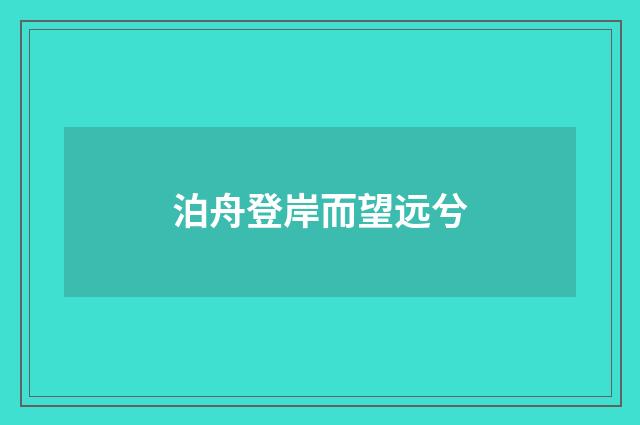 泊舟登岸而望远兮
