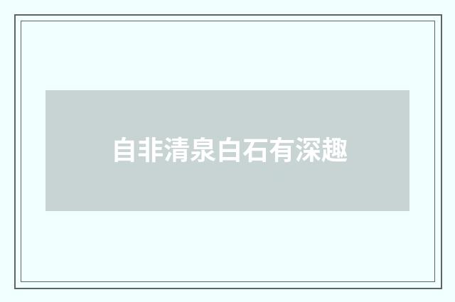 自非清泉白石有深趣