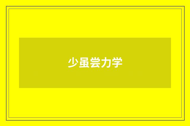 少虽尝力学