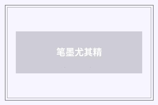 笔墨尤其精