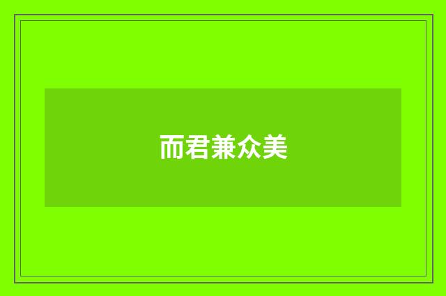 而君兼众美