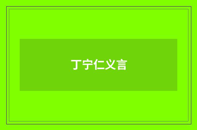 丁宁仁义言