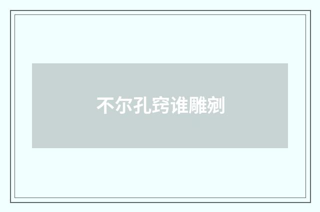 不尔孔窍谁雕剜