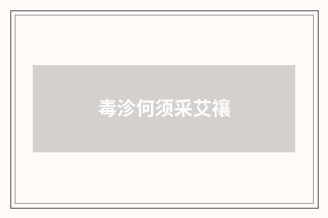 毒沴何须采艾禳