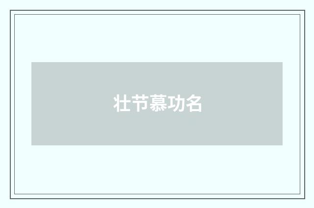 壮节慕功名