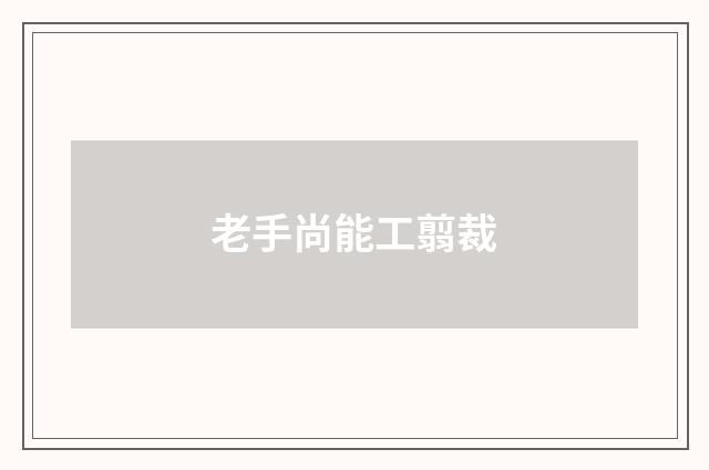 老手尚能工翦裁