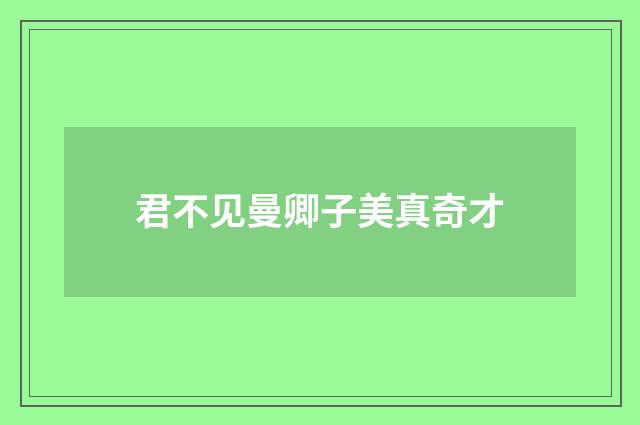 君不见曼卿子美真奇才