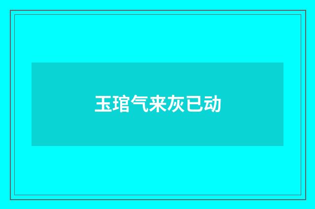 玉琯气来灰已动