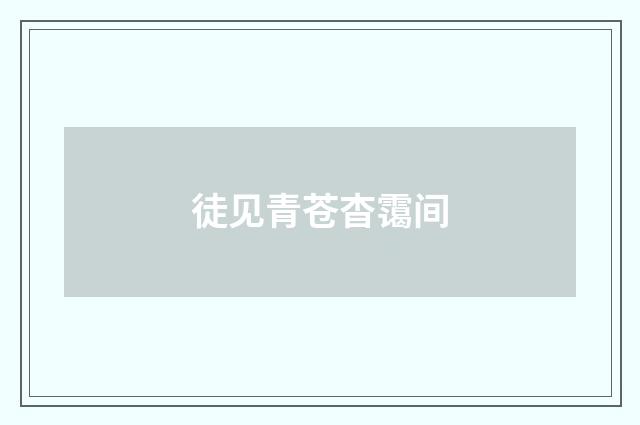 徒见青苍杳霭间
