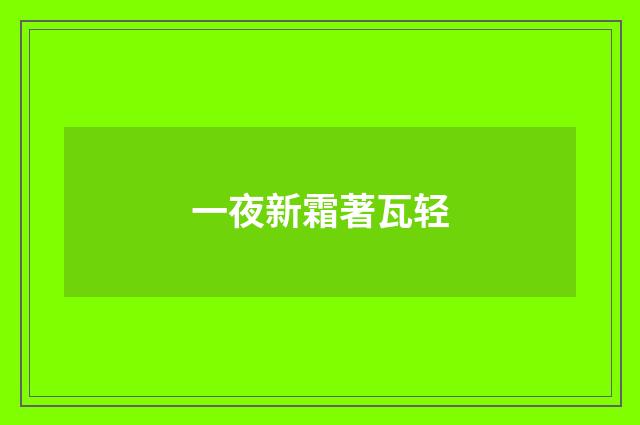 一夜新霜著瓦轻