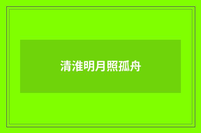 清淮明月照孤舟