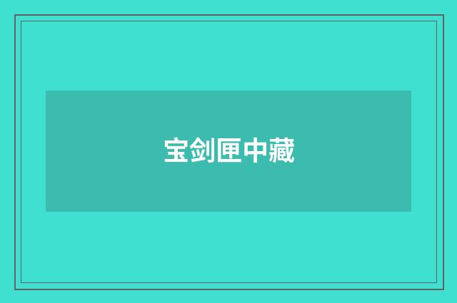 宝剑匣中藏
