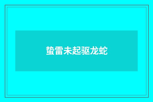 蛰雷未起驱龙蛇