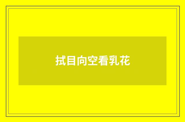 拭目向空看乳花