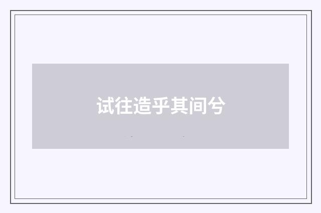 试往造乎其间兮