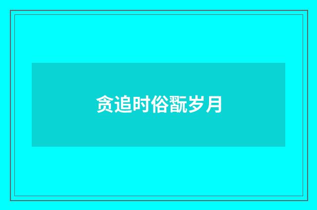 贪追时俗翫岁月
