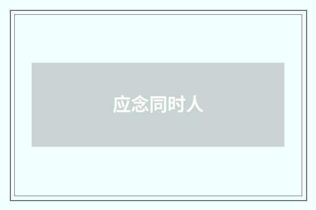应念同时人