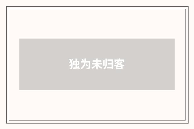 独为未归客